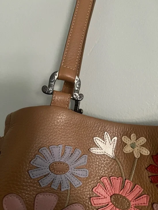Brighton Casablanca Volare in Floral tan shoulder purse - Picture 4 of 8